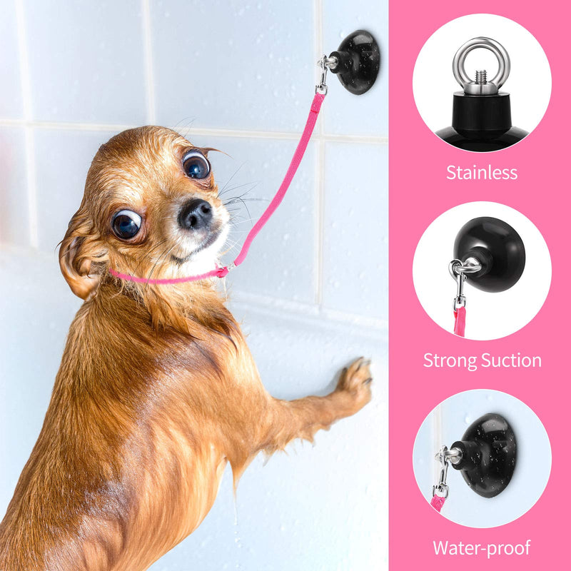 [Australia] - Frienda 4 Pieces Wash Dog Grooming Tub Restraint Set Include Dog Bathing Suction Cup Lead and Pet Bathing Tether Adjustable Dog Cat Fixed Safety Rope for Pet Bathing Grooming 