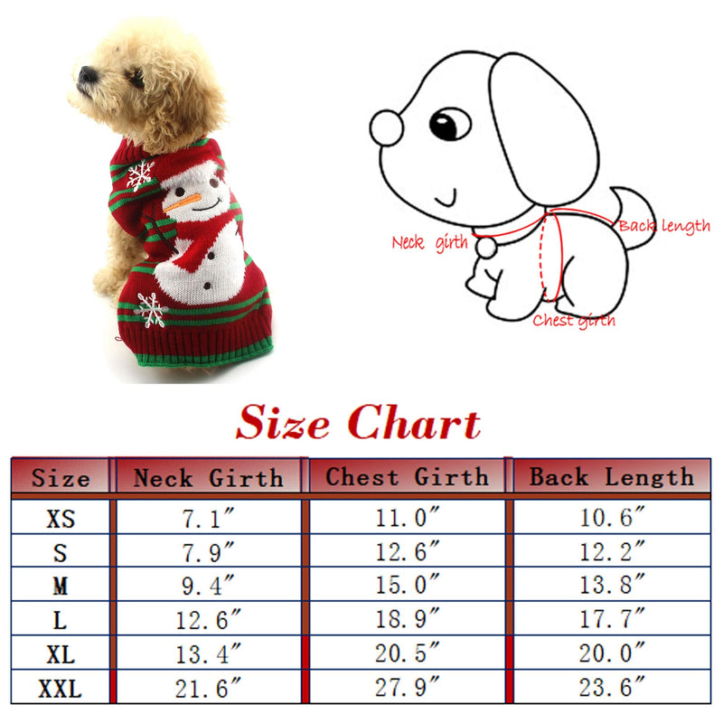 DELIFUR Dog Snow Sweaters Snowman Sweaters Xmas Dog Holiday Sweaters New Year Christmas Sweater Pet Clothes for Small Dog and Cat(Snowman,XXS) 2X-Small - PawsPlanet Australia