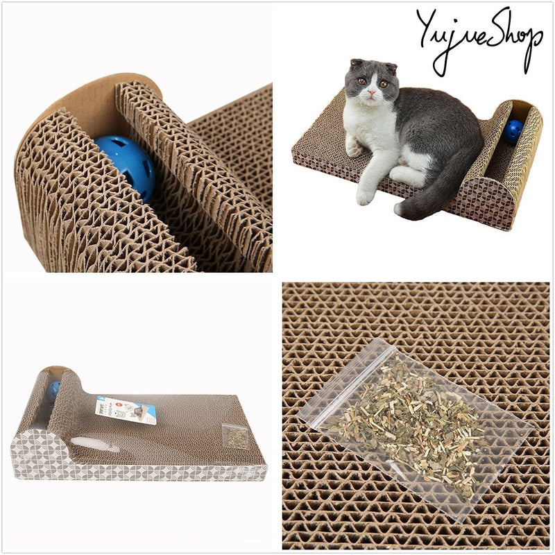 [Australia] - GUSEN Cat Scratching Post pad mat with Ball Placed in a Side Groove of The Shelf FBA 46x25x11cm/18.1x9.8x4.3in 