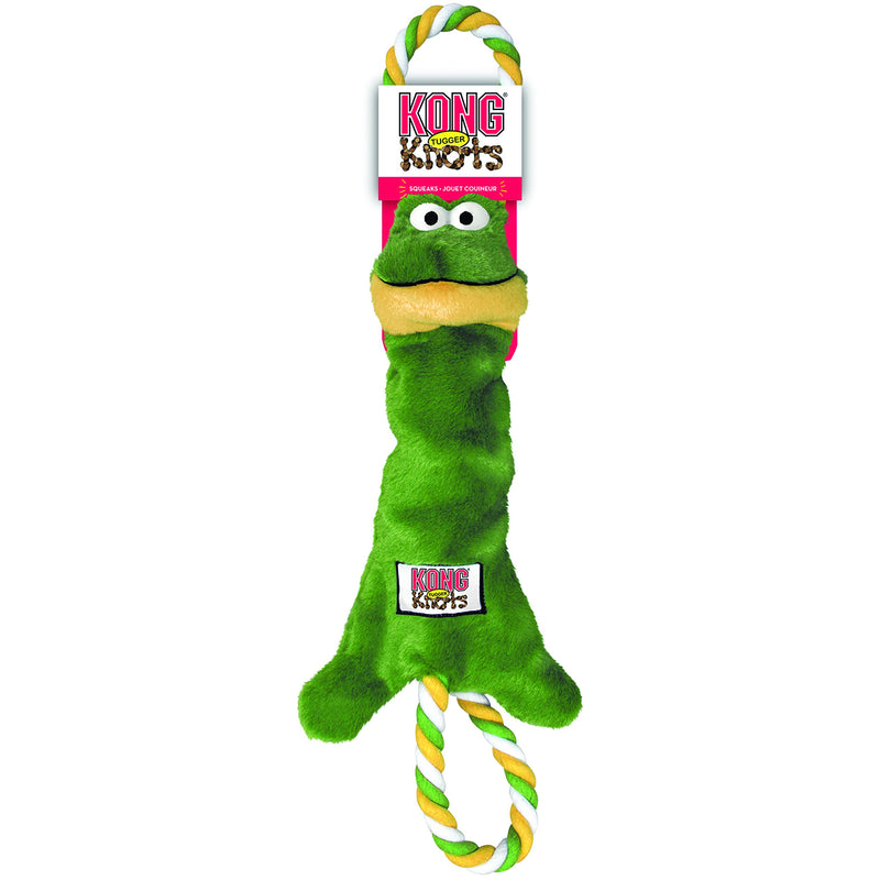 KONG - Tugger Knots Frog - Tug of War Dog Toy, Minimal Stuffing and Looped Ropes for added Strength - For Small/Medium Dogs - PawsPlanet Australia