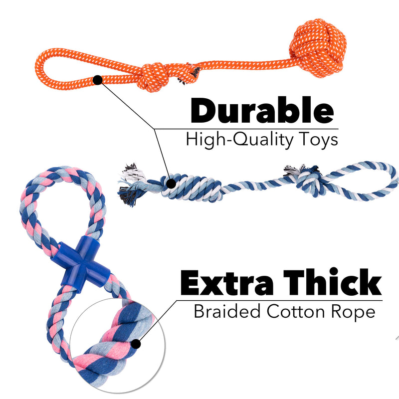 Vacker Design Dog Toys, Durable Chew Toys for Teething and Boredom, Natural Cotton Rope, Small/Medium Dogs - PawsPlanet Australia