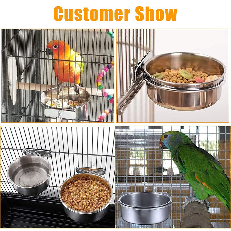 Bird Feeder Dish Cups, Parrot Feeder, Birdcage Water Bowl, Parrot Food Bowl, Bird cage Feeder, Feeding Cage Cup, Suitable for Small Animals - PawsPlanet Australia