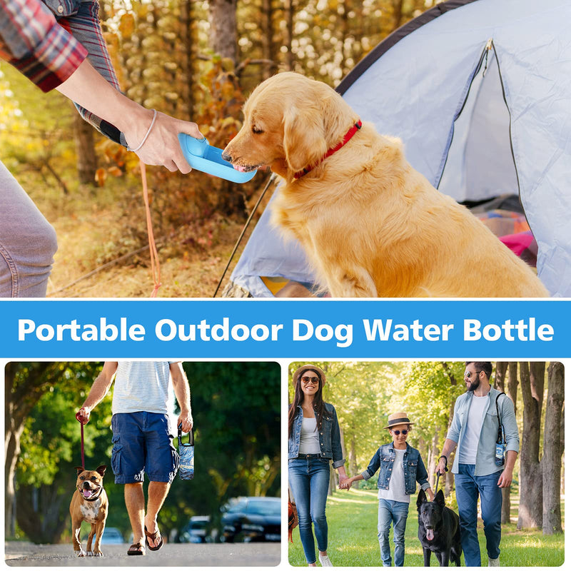 Dog Cat Travel Water Bottle: Portable Leak-Proof Dog Water Dispenser, Suitable for Kitty and Puppy Outdoor Walking, Hiking and Traveling Blue with Bottle Holder - PawsPlanet Australia