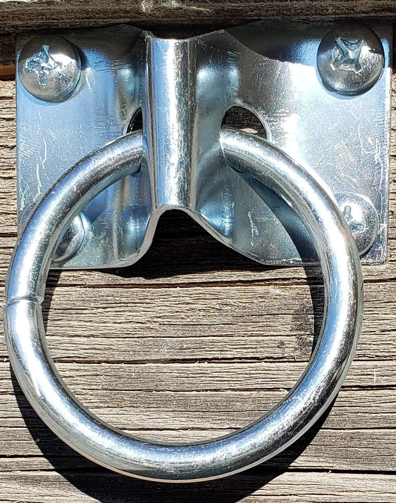North Trail Goods Set of 4 Horse Hitching Cross Tie Ring with Spring Snap Hook Carabiners | Mounting Hardware Included - PawsPlanet Australia