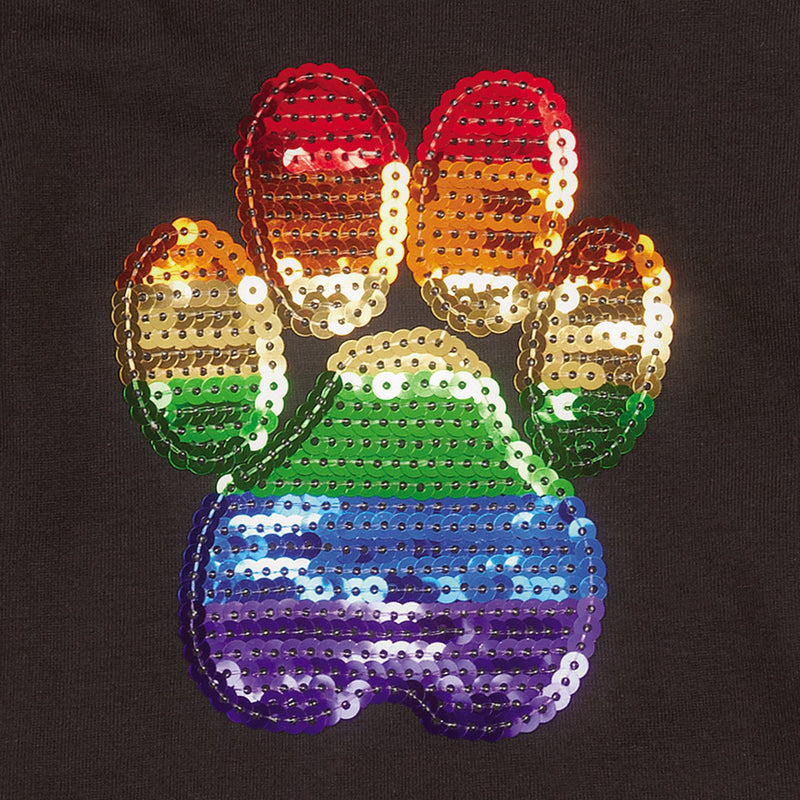 [Australia] - Casual Canine Puppy Pride Sequin UPF40 Tee Shirt for Dogs, Black Small/Medium 