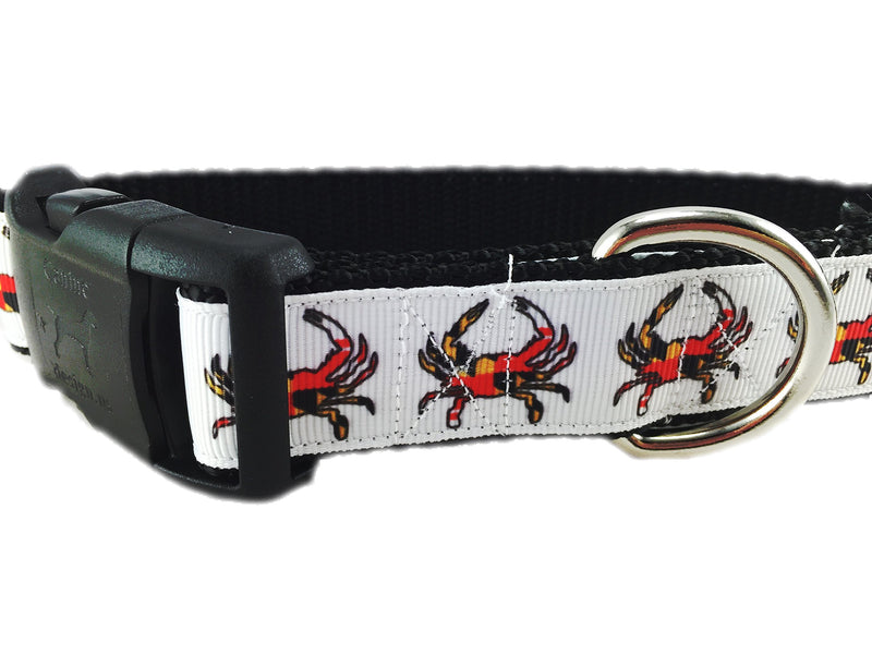 [Australia] - Caninedesign, Maryland Crab Dog Collar, 1 inch, Nylon, Side Release Buckle, Adjustable, Medium and Large Large 15-22" 