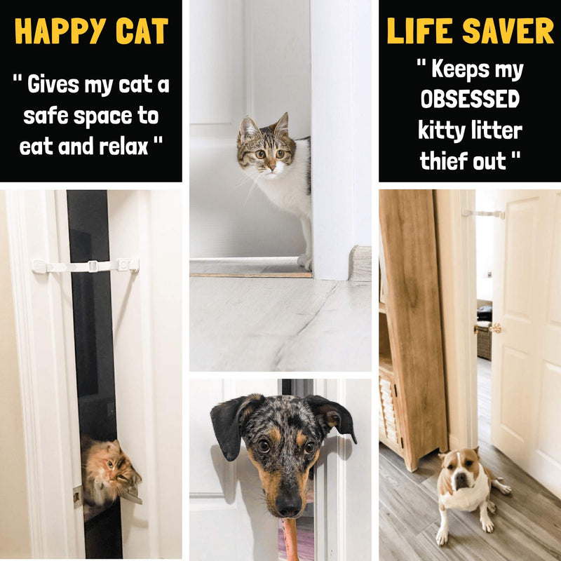 [Australia] - Door Buddy Door Latch Plus Door Stopper. Keep Dog Out of Litter Box and Prevent Door from Closing. This Cat Gate and Cat Door Alternative Installs in Seconds and is Easy for Cats and Adults to Use. 