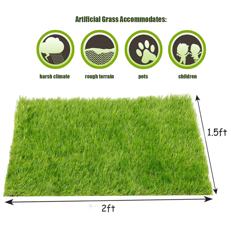 [Australia] - Deseados Artificial Grass Pet Turf Synthetic Grass Dog Potty Training Pad Entrance Way Grass Doormat Fake Grass Floor Door Mats 1.5ft X 2ft 