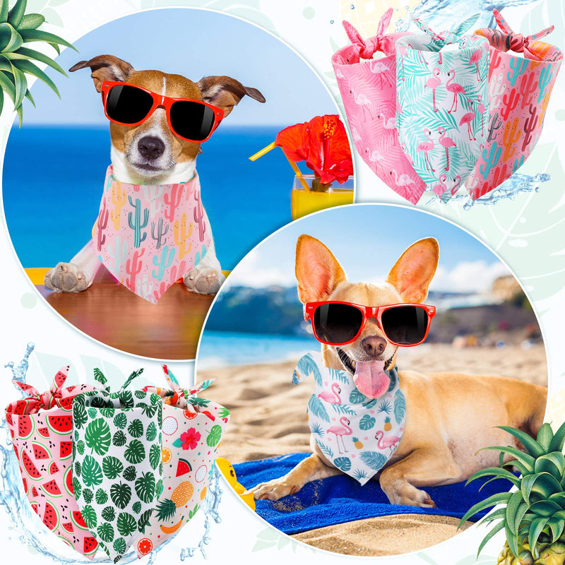 12 Pieces Dog Bandana Scarf Washable Triangular Bibs Pet Summer Flamingo Fruit Print Adjustable Washable Kerchief Hawaii Dog Bandana for Small and Large Dogs (Fruit and Leaves Patterns) Fruit and Leaves Patterns - PawsPlanet Australia