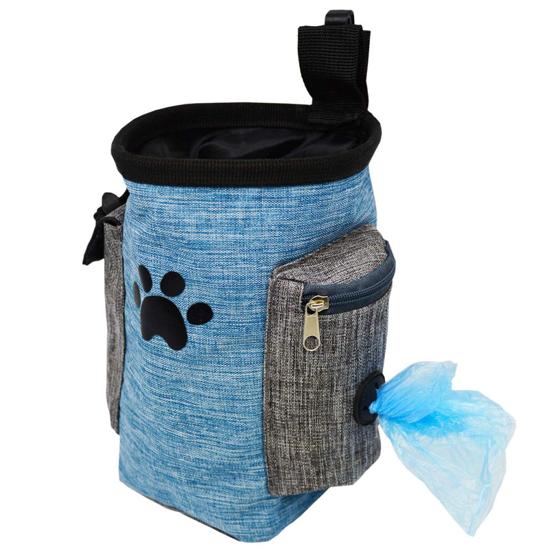 [Australia] - Dog Treat Pouch, Dog Treat Bag for Training Small to Large Dogs, Easily Carries Pet Toys, Kibble, Treats, Built-in Poop Bag Dispenser - Blue 