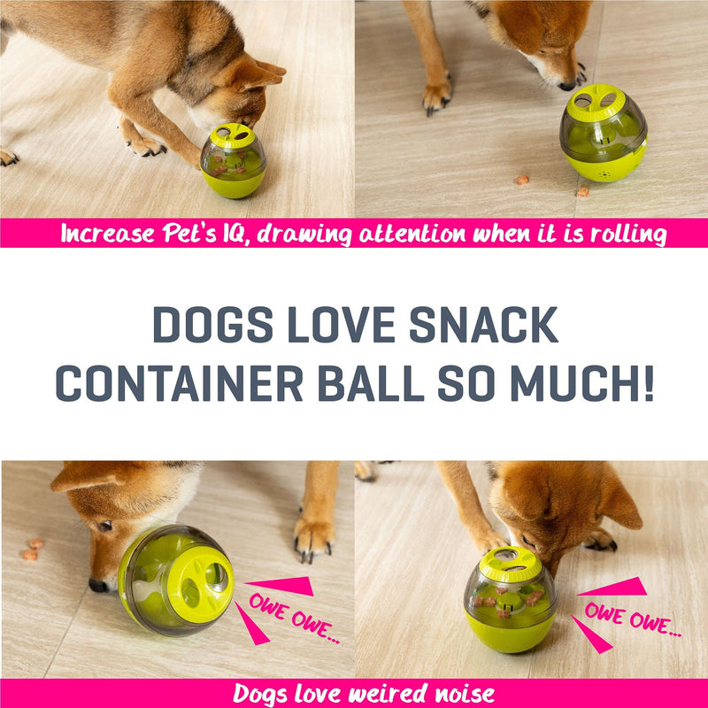 Funny Slow Feeder Dog / Cat Food Ball Dog Snack Toy, Interactive Dog Toy IQ Treat Dispenser Ball Pet Puzzle Toys Green - PawsPlanet Australia