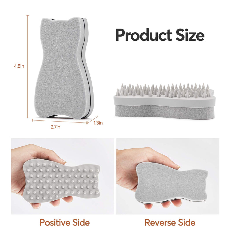 [Australia] - Adou-Deshedding Brush-Dog Brush- Cat Brush- Pet Grooming Brush Tool Gently Removes Loose Undercoat-Silicone Massage-Relieves Itchy Skin… grey 