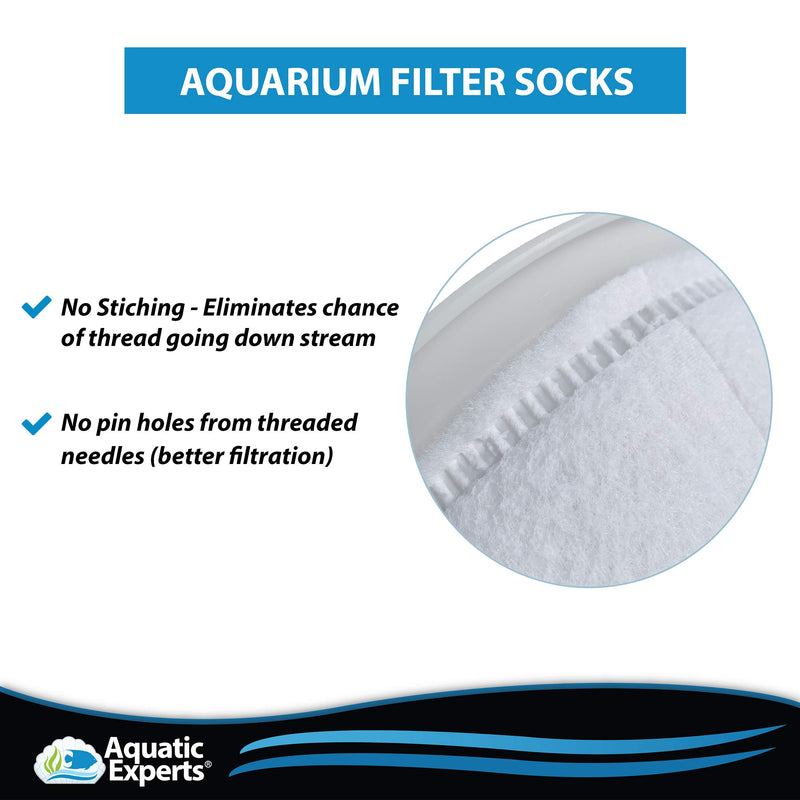 Aquatic Experts Filter Socks 200 Micron - 4 Inch Ring by 14 Inch Long – Long - Premium Aquarium Felt Filter Bags - Custom Made in The USA 2 Pack Welded - PawsPlanet Australia