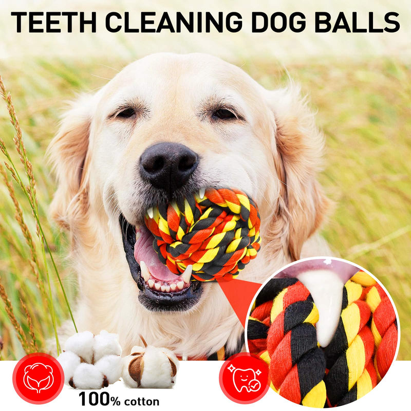 XL Dog Chew Toys for Aggressive Chewers, Dog Balls for Large Dogs, Heavy Duty Dog Toys with Tough Twisted, Dental Cotton Dog Rope Toy for Medium Dogs, 6 Pack Indestructible Puppy Teething Chew Toy - PawsPlanet Australia