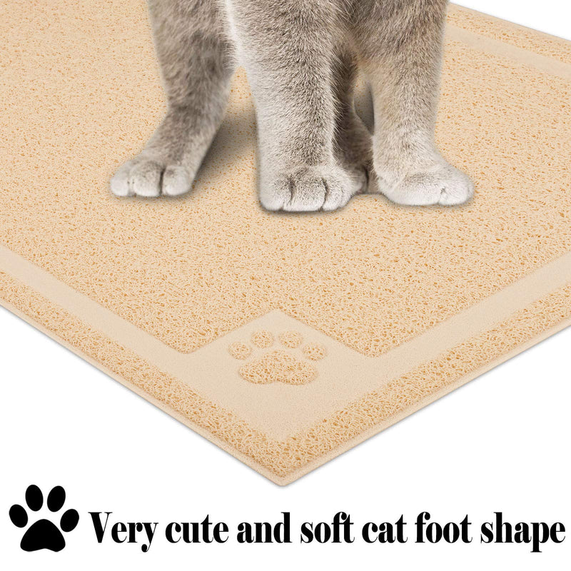 UPSKY Large Cat Litter Mat Trapper 35.5"×23.5" Traps Litter from Box and Paws Scatter Control for Litter Box Soft on Sensitive Kitty Paws Easy to Clean Durable beige - PawsPlanet Australia