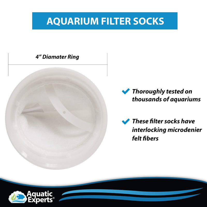 [Australia] - Aquatic Experts Filter Socks 200 Micron - 4 Inch Ring by 14 Inch Long – 8 Pack- Long - Premium Aquarium Felt Filter Bags - Custom Made in The USA 