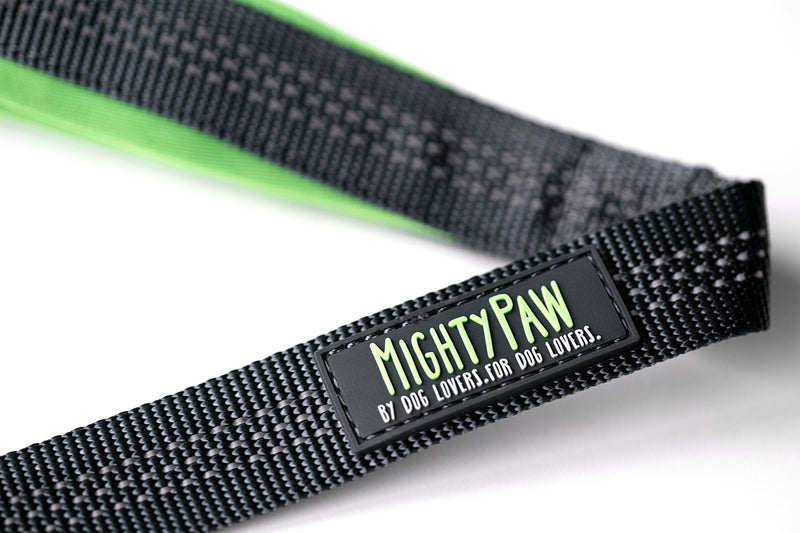 [Australia] - Mighty Paw Reflective Dog Leash - 6 Feet, Premium Quality Dog Leash with Neoprene Padded Handles Grey/Green 