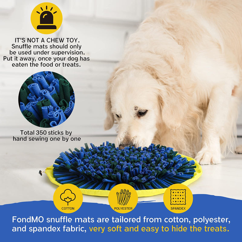FondMO Snuffle Mat for Dogs, 20x20 inch Anti-Slip Dog Snuffle Mat, Dog Friendly Design Snuffle Mat for Large Dogs, Snuffle Mat for Medium Dogs, Sniff Mat for Dogs, Food Puzzles, Interactive Dog Toy - PawsPlanet Australia