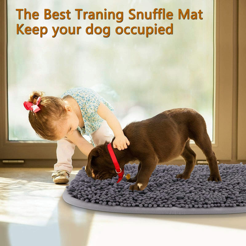 MODEHUAYING Pet Snuffle Feeding Mat (17" x 21"), Dogs Treat Dispenser, Encourages Natural Foraging Skills for Dogs, Interactive Game for Boredom, Durable and Machine Washable, With Suction Cup - PawsPlanet Australia