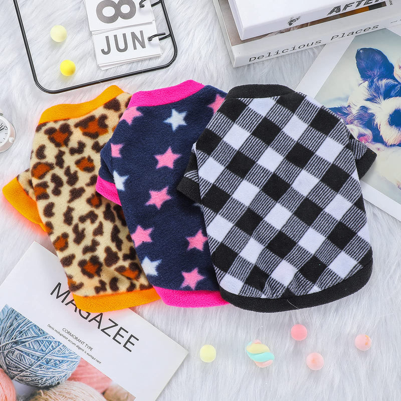 3 Pieces Winter Dog Clothes Warm Dog Shirts Soft Fleece Puppy Clothes Colorful Thickening Dog Pajamas Winter Outfits Dog Sweater for Small Pets Dog Cat Chihuahua Teddy Lovely Pattern - PawsPlanet Australia
