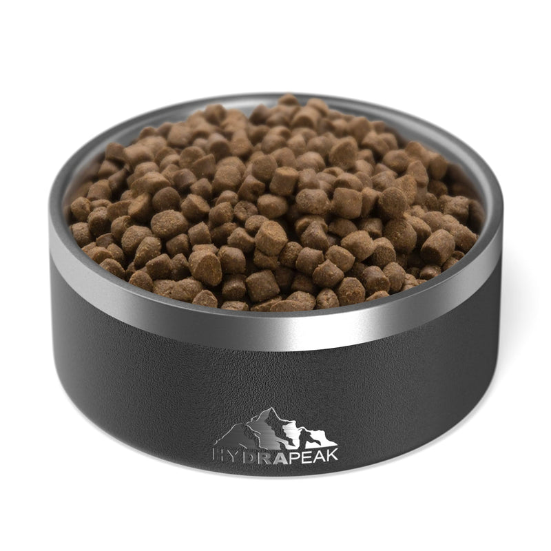 Hydrapeak Dog Bowl - Non Slip Stainless Steel Dog Bowls for Water or Food 4 Cup Black - PawsPlanet Australia