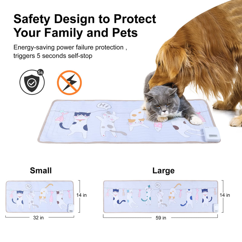 Scat Mat for Cats, Cat Deterrent Behavior Training Mat, 59 * 14 & 32*14 Inches Scat Mat for Cats and Dogs, Battery-Operated with 3 Training Modes for Cat Furniture Cat Balcony 32*15 inch - PawsPlanet Australia