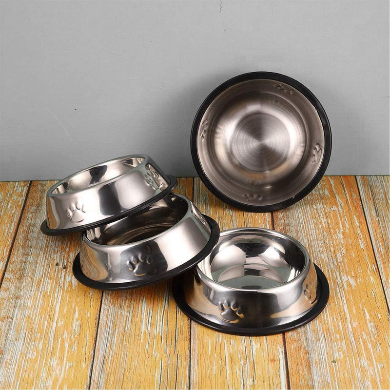 Zoiibuy 3 Piece Cat Bowl Stainless Steel Pet Bowls for Cats Anti-slip Non-spill Cat Food Water Bowl set Multifunctional Cat Feeding Bowls for Kitten Puppy Dog - PawsPlanet Australia