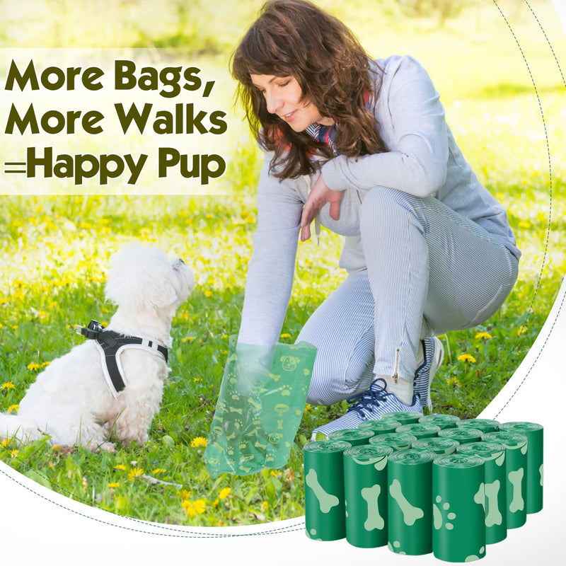 Dog poop bags, poop bags for dogs, biodegradable with 1 free dispenser, leak-proof and scented poop bags for dogs (400 bags), 15 pieces (pack of 26). - PawsPlanet Australia