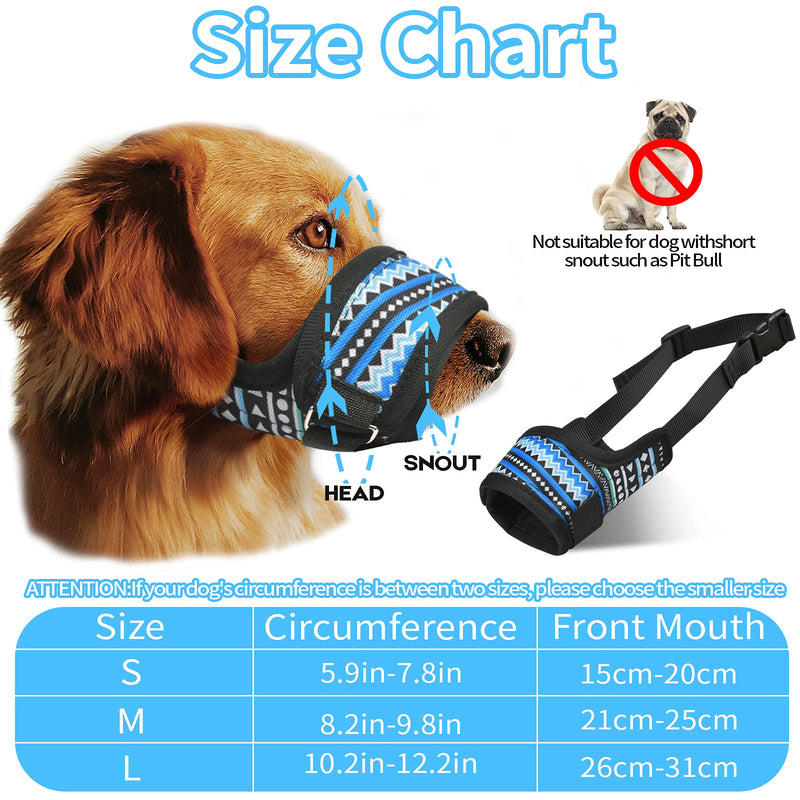 catadog Dog Muzzle for Small Medium Large Dog to Prevent Biting Barking Chewing, Printed Nylon Dog Mouth Cover with Adjustable Velcro and Comfort Fit S - PawsPlanet Australia