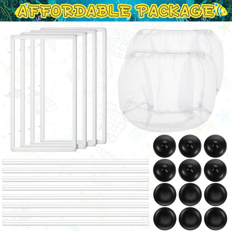 2 Pieces Fish Tank Breeder Net Big Breeding Fish Netting Fish Hatchery Breeder Box Separation Net Plastic Frame Breeder Box Fry Hatchery Incubator Mesh Fish Breeding Box with Suction Cup for Aquarium - PawsPlanet Australia