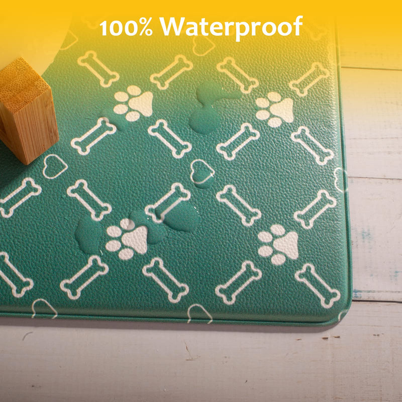 Dog Food Mat, Waterproof Bowl Mat for Dog and Cat, 73cm×43cm Large Pet Feeding Mat for Food and Water, Non Slip Dog Placemat Tray for Small Animals Bless this dog - PawsPlanet Australia