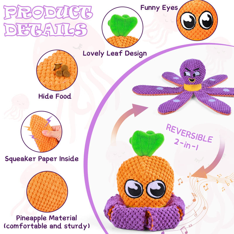 FWLWTWSS Interactive Dog Toy Intelligence, 2-in-1 Octopus & Carrot Intelligence Toy for Dogs Sniffing Toy Dog, Dog Toy Indestructible for Large/Small Dogs 1-Octopus & Carrot - PawsPlanet Australia