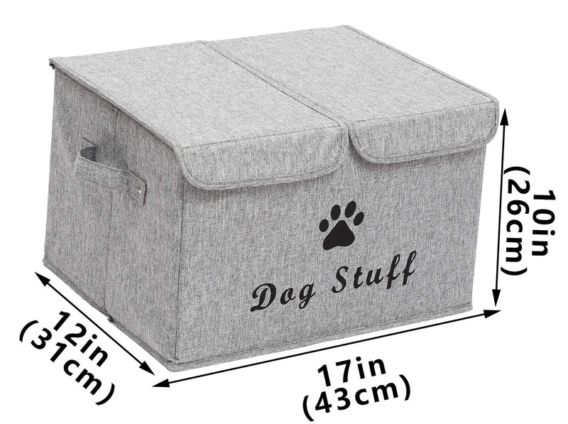 Ctomche Large Canvas Storage Basket Bin Pet Toy And Accessory Storage Bin,Organizer Storage Basket For Pet Toys,Blankets,Leashes And Food Snowgray 43CM Length * 31CM Wide * 26CM High - PawsPlanet Australia