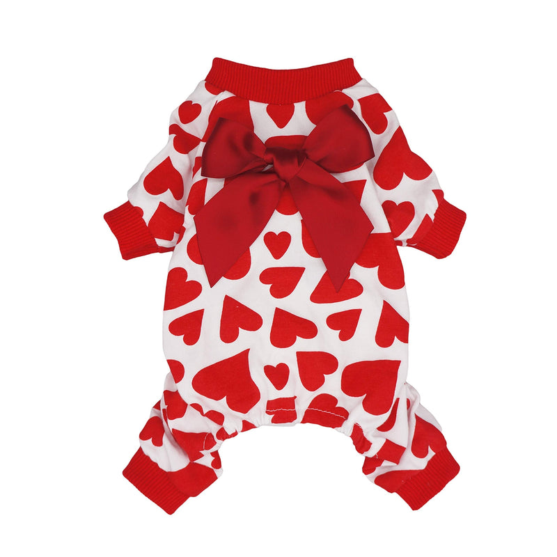 Fitwarm 100% Cotton Dog Birthday Pajamas Gifts Costumes Pet Clothes Cat Jumpsuits Onesies Jammies X-Small Red - PawsPlanet Australia