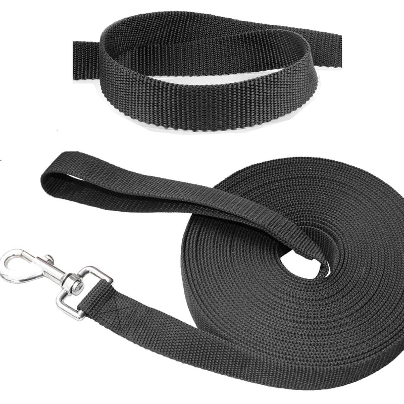 Minleer Training Leads for Dogs, Nylon Dog Leash, Long Line for Pet and Puppy Camping Tracking Training Obedience Backyard Play (Black) 6 M - PawsPlanet Australia