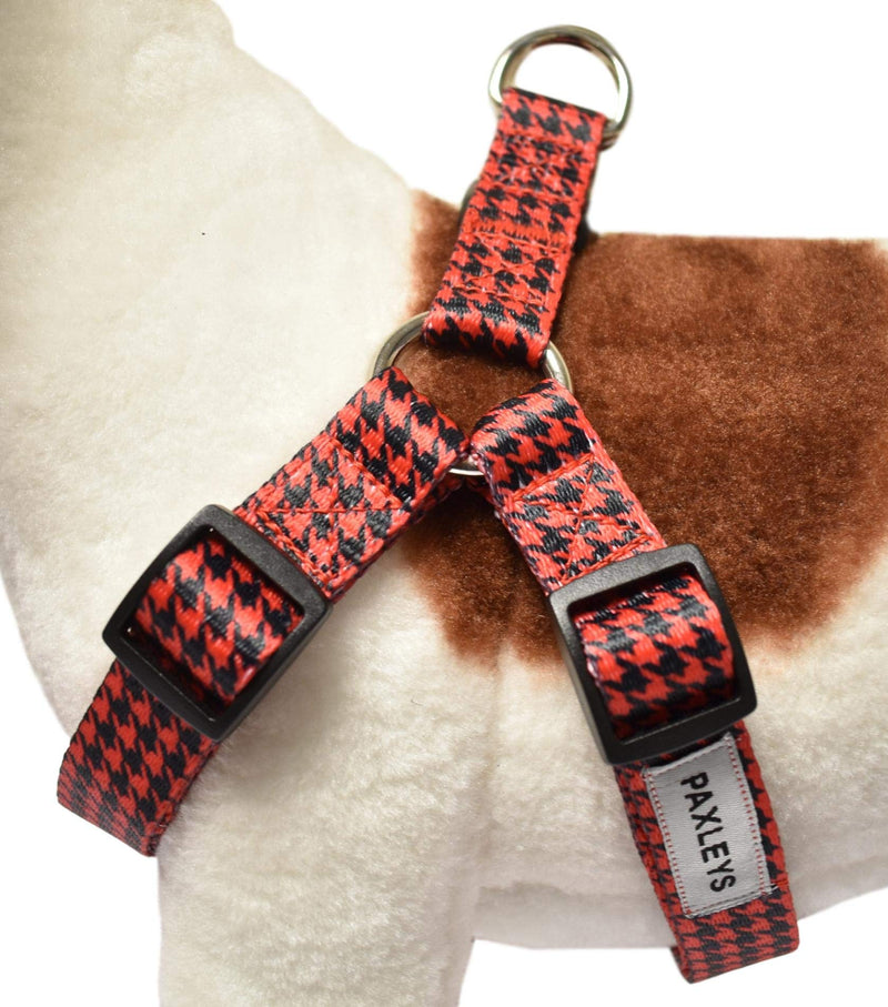 Paxleys Red Black Houndstooth Adjustable Harness for Medium Dogs (Chest Girth 50cm - 70cm) - PawsPlanet Australia