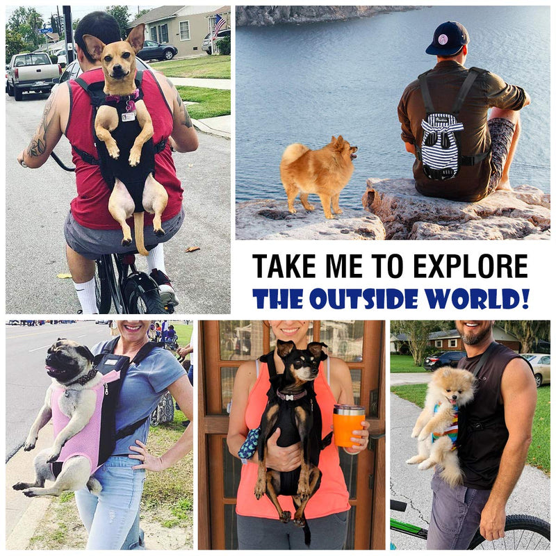 Pawaboo Pet Carrier Backpack, Adjustable Pet Front Cat Dog Carrier Backpack Travel Bag, Legs Out, Easy-Fit for Traveling Hiking Camping for Small Medium Dogs, Small Size, BLACK A-Black S - PawsPlanet Australia