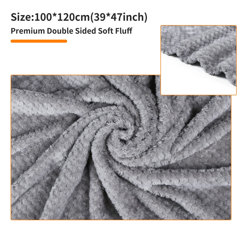 Baodan Dog Cat Blanket Large, 120 x 100cm Washable Fleece Puppy Blankets for Pets, Warm and Soft Dog Mat for Medium and Large Dog Grey - PawsPlanet Australia