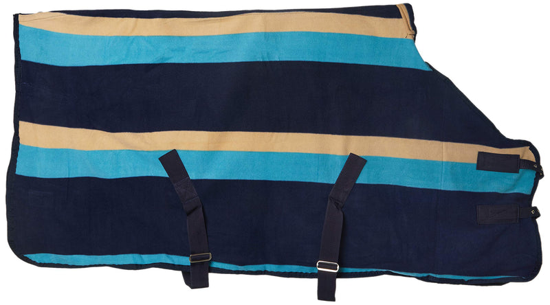 Rhinegold Elite Fleece Rug Turquoise Stripe 4'6" - PawsPlanet Australia