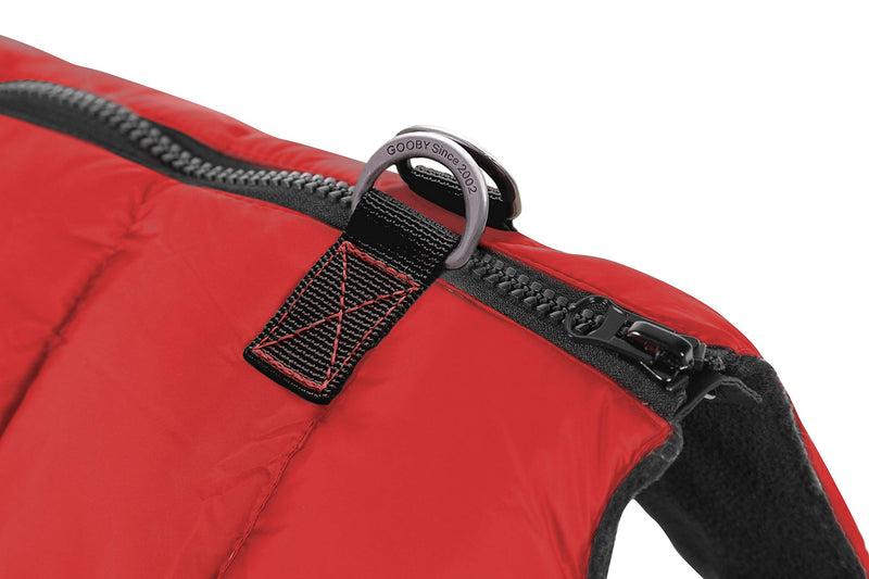 Gooby Padded Vest Dog Jacket - Solid Red, X-Large - Warm Zip Up Dog Vest Fleece Jacket with Dual D Ring Leash - Water Resistant Small Dog Sweater - Dog Clothes for Small Dogs Boy and Medium Dogs Red Solid X-Large chest (56 cm) - PawsPlanet Australia