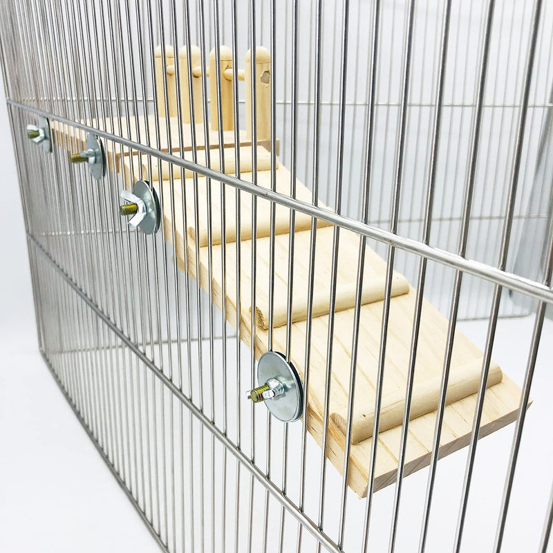 CAREUPET Bird Wooden Play Gyms Stands with Climbing Ladder and Acrylic Wood Swing for Green Cheeks, Lovebirds, Finches, Conures, Cockatiels, Parakeets, Bird Perches Cage Play Chewing Toys Set - PawsPlanet Australia