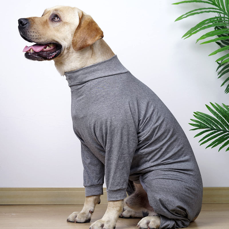 LIANZIMAU Dog Recovery Suit Onesie With Legs Long Sleeves Breathable Protect Wound Cone Alternative Surgical Vest After Surgery Pyjamas For Female Male Dogs X-Small (Pack of 1) Grey - PawsPlanet Australia