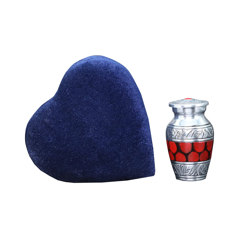 hlc Lovely Small Keepsake Urn Qnty 1 - Keepsake Urn for Human Ashes with 1 Velvet Box Bag-Mini Keepsake Urn -Beautiful Peaceful Red Brass Hand Engraved Mini Memorial Affordable Keepsake Urn (3 cu.in) - PawsPlanet Australia
