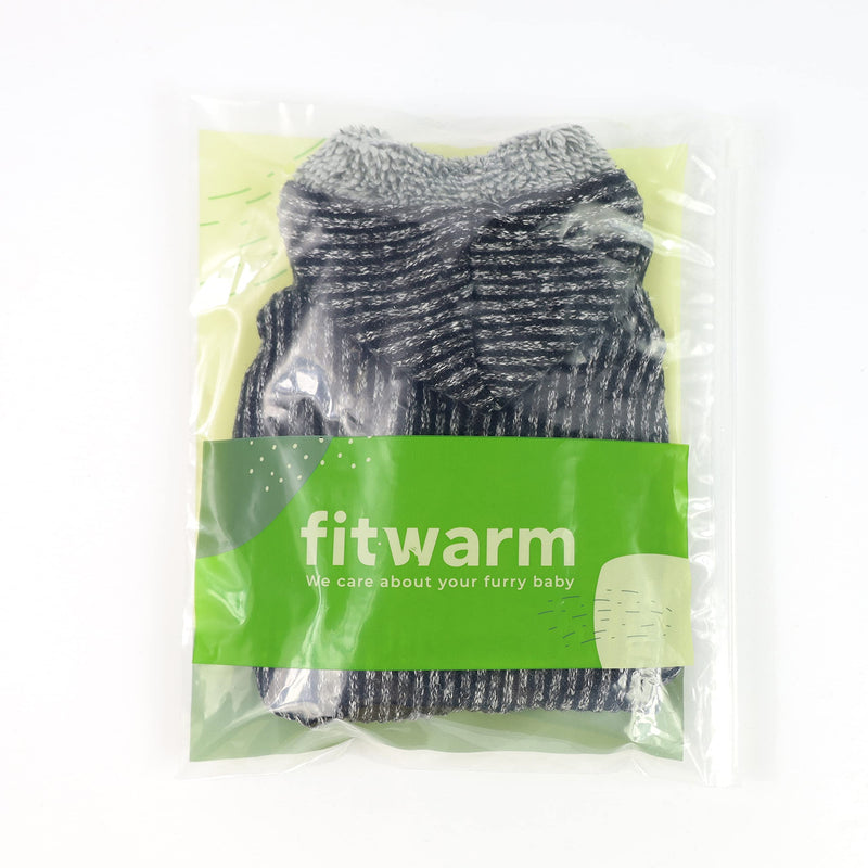 Fitwarm Knitted Sweatshirts for Dog Coats Sweater Pet Hooded Jackets, Grey Small (Chest14" Back10") - PawsPlanet Australia