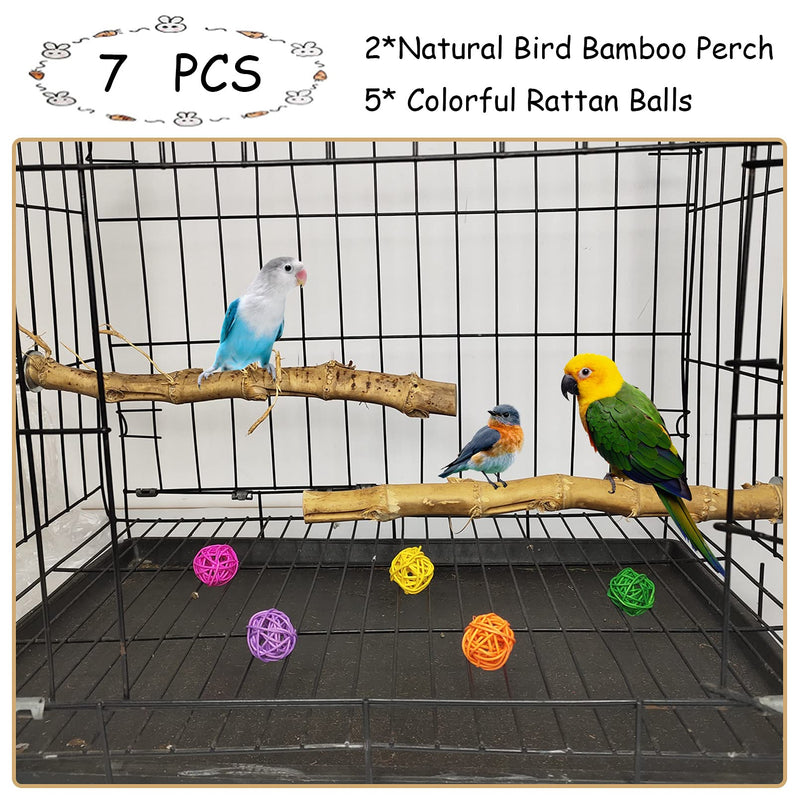 PINVNBY Bamboo Bird Perches Parrots Stand Pole 2 PCS Natural Parakeet Perch Stands Birds Cage Paw Grinding Exercise Stick Accessories for Budgies, Lovebirds, Conures, Finches Small or Medium Parrots - PawsPlanet Australia