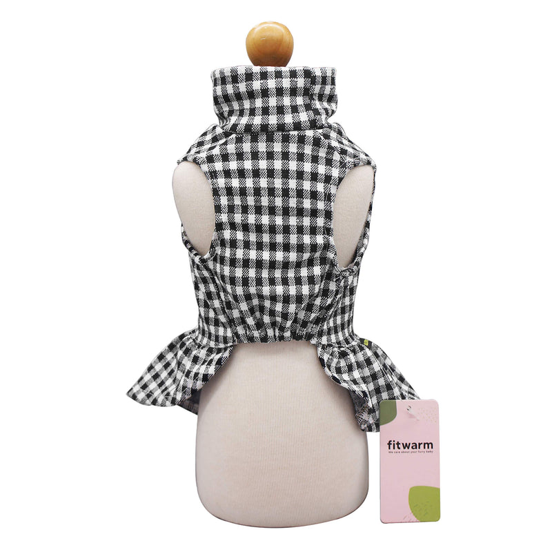 Fitwarm Pet Clothes for Dog Dresses Puppy Turtleneck Plaid Dress Doggie Outfits Birthday Party Costumes XX-Small Black - PawsPlanet Australia