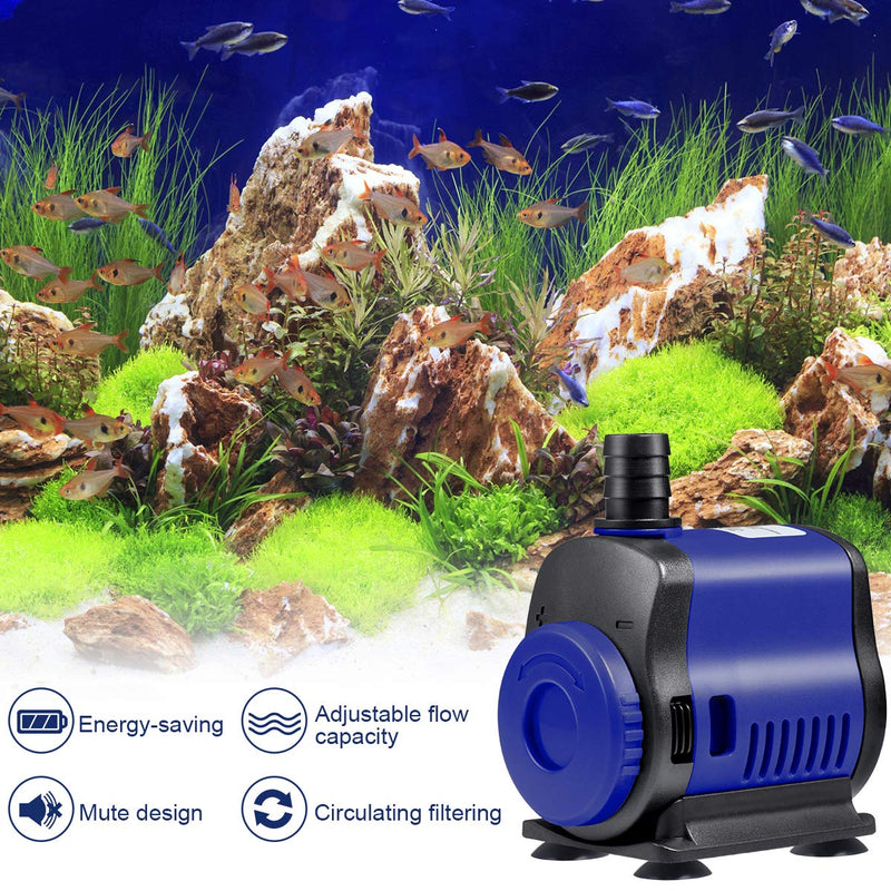 [Australia] - UEETEK Submersible Pump(1000L/H, 14W) Adjustable Ultra Quiet Water Pump for Aquarium, Fish Tank, Pond, Statuary, Hydroponics 