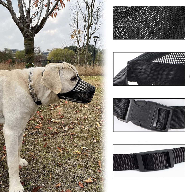 Muzzle, Muzzle for Large Dogs, Dog Muzzle Soft and Comfortable Soft Adjustable Mesh Muzzles, Breathable Pet Mask Dog Training for Small Medium Large Dogs - PawsPlanet Australia