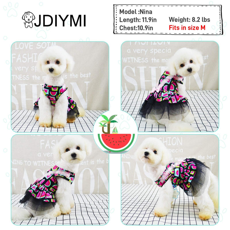 Small Dog Dress - Watermelon Printed Black Dog Clothes Dog Apparel Puppy Outfits Puppy Dresses for Girl Small Dogs (XS) XS(3-4.5lbs) - PawsPlanet Australia