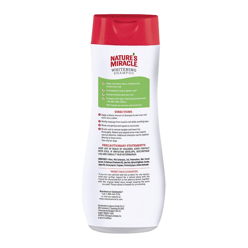 [Australia] - Nature's Miracle Whitening Shampoo for Dogs, 16 Ounces, Flowering Almond Scent 